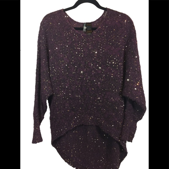 Bisou Bisou Sweaters - Bisou Bisou high low sequin sweater Sz XL